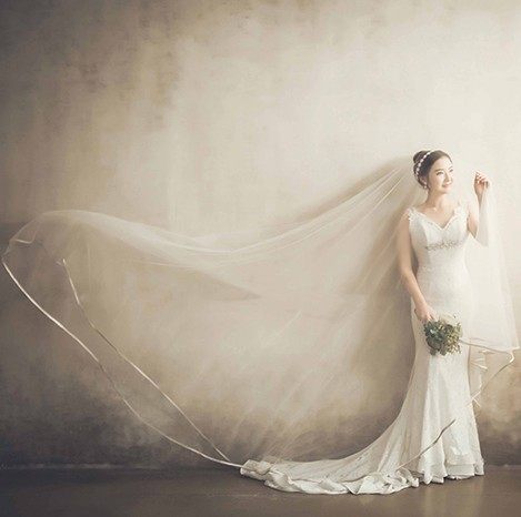 凯蒂婚饰 新娘结婚头纱香槟色缎面包边头纱三米宽三米长软纱单层