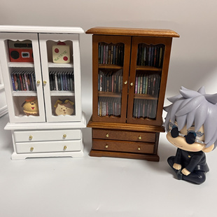 12分娃娃屋配件迷你微缩场景模型道具装饰品仿真摆件书柜子书架