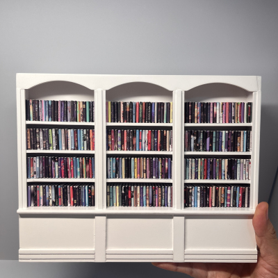 创意ob娃娃屋12分木质微缩书架子置物架收纳展示架迷你家具小模型