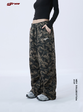 cyrm街舞潮牌伞兵裤迷彩嘻哈美式街头休闲复古工装裤爵士运动裤潮