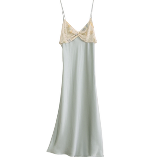 蚕丝剪花绡】真丝睡衣女100%桑蚕丝吊带裙衣裤套晨袍家居服金三塔