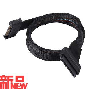 SSD硬盘线服务器SFF-8639公转SFF8639公对母延长线0.5米SAS数据线