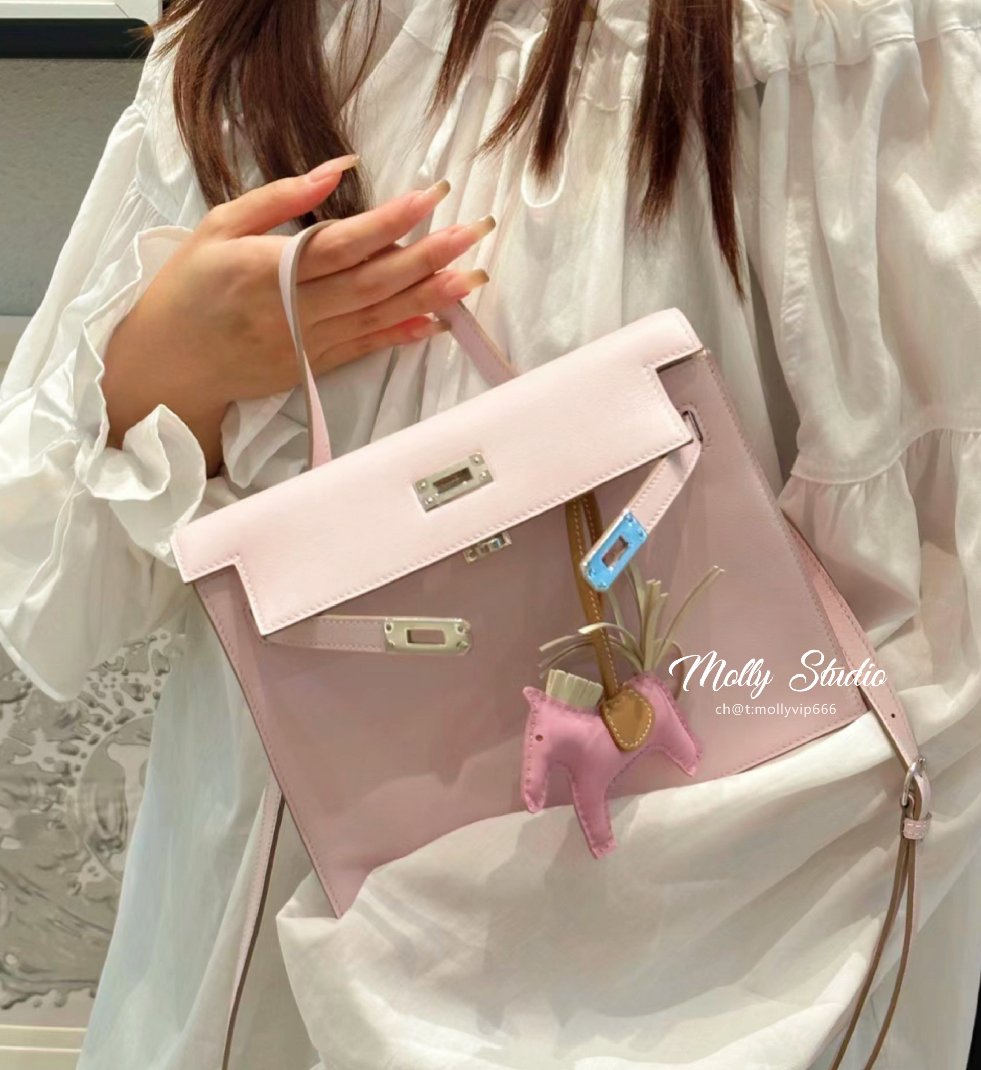 【Molly Studio】老金私定坊danse蜜蜡线手缝跳舞包09梦幻粉紫色