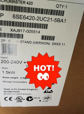 议价6SE6420-2UC21-5BA1 变频器 220V 1.5kW 工控调速配件维修