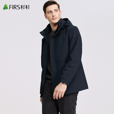 防风外套风衣休闲连帽中长款外套