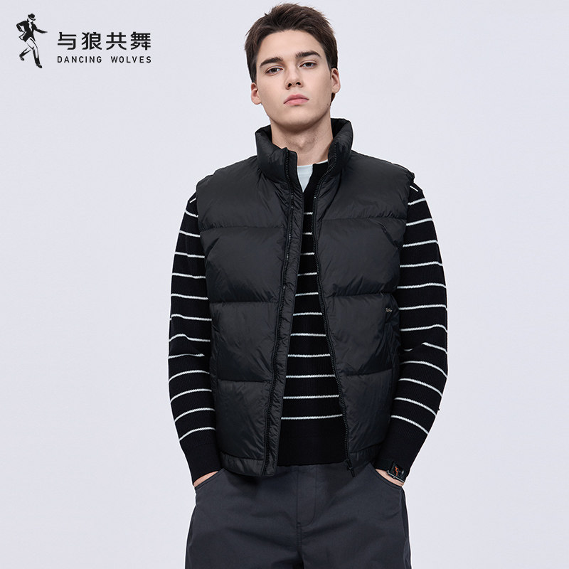 与狼共舞石墨烯保暖羽绒马甲男
