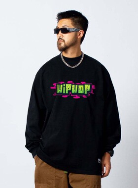 FunkyChoice涂鸦hiphop嘻哈重磅小领口彩色国潮打底上衣男女街头