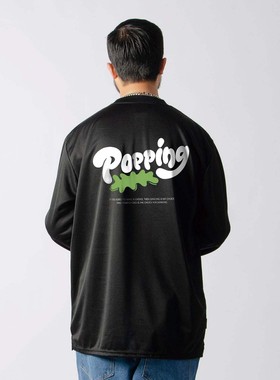 FunkyChoice涂鸦popping纯棉长袖T恤嘻哈街舞上衣宽松大码打底男