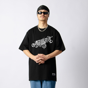 WE-FUNK/花体哥特T恤纯棉西海岸奇卡诺街舞popping宽松圆领潮匪帮