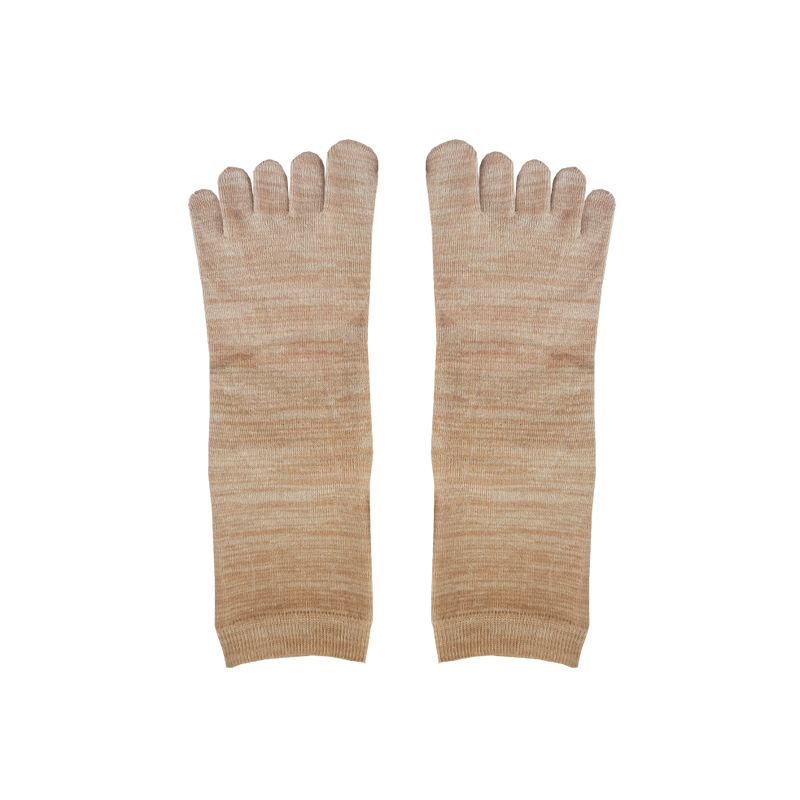 中筒五指袜子彩棉分趾