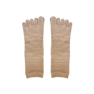 天然彩棉中筒五指袜子五趾男女士分指分趾纯棉全棉瑜伽棕绿色跑步