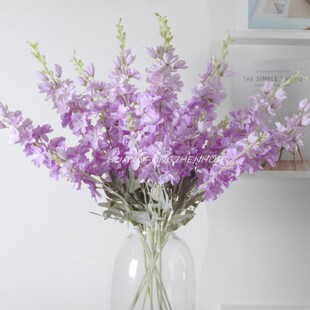 仿真花飞燕草 高枝婚庆客厅装饰紫罗兰风信子花束假花仿真花摆设