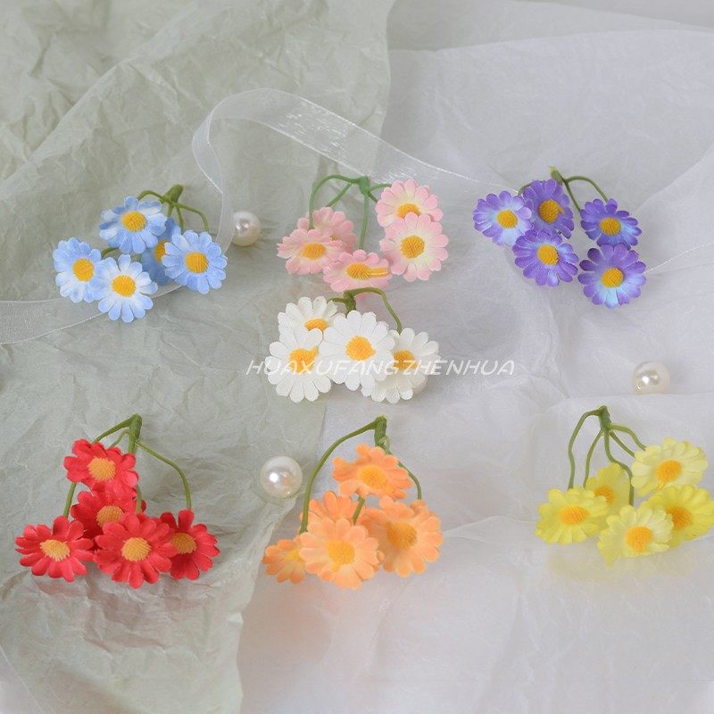 小雏菊仿真花头ins洋甘菊网红diy手工簪花草帽材料花配件装饰花朵