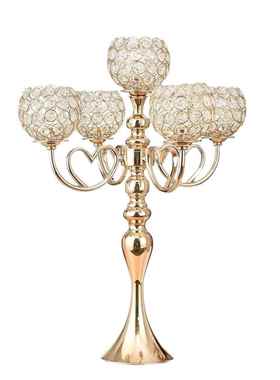 5头烛台创意电烛光晚餐件家摆居浪漫装饰婚镀庆FDI道具桌面蜡烛台