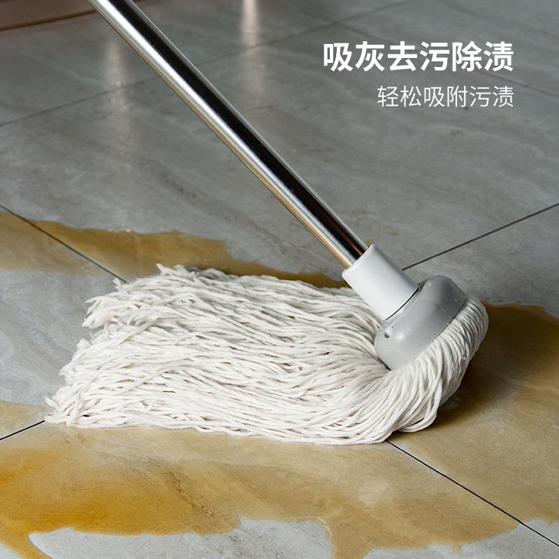 新款直销家用不锈钢长柄棉纱线珍珠巾拖把套装老式传统自拧水拖把