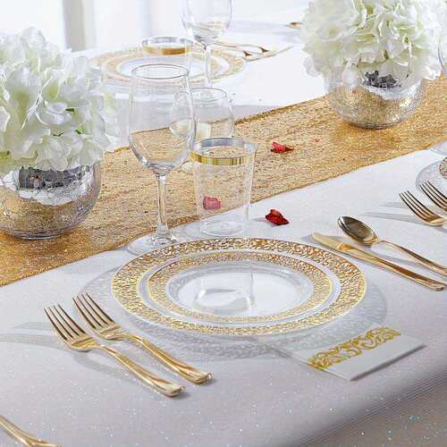 ⑩H746150PCSGoldenPlasticPlates