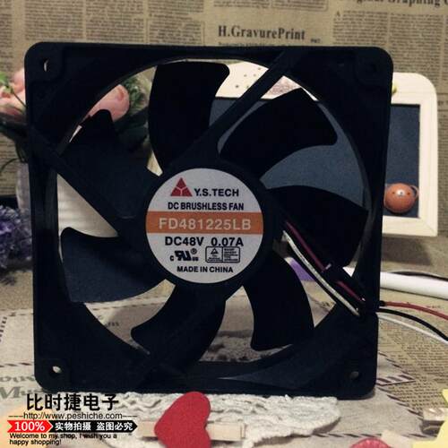 原装 元山 Y.S.TECH FD481225LB 12025 DC48V 0.07A 静音散热风扇