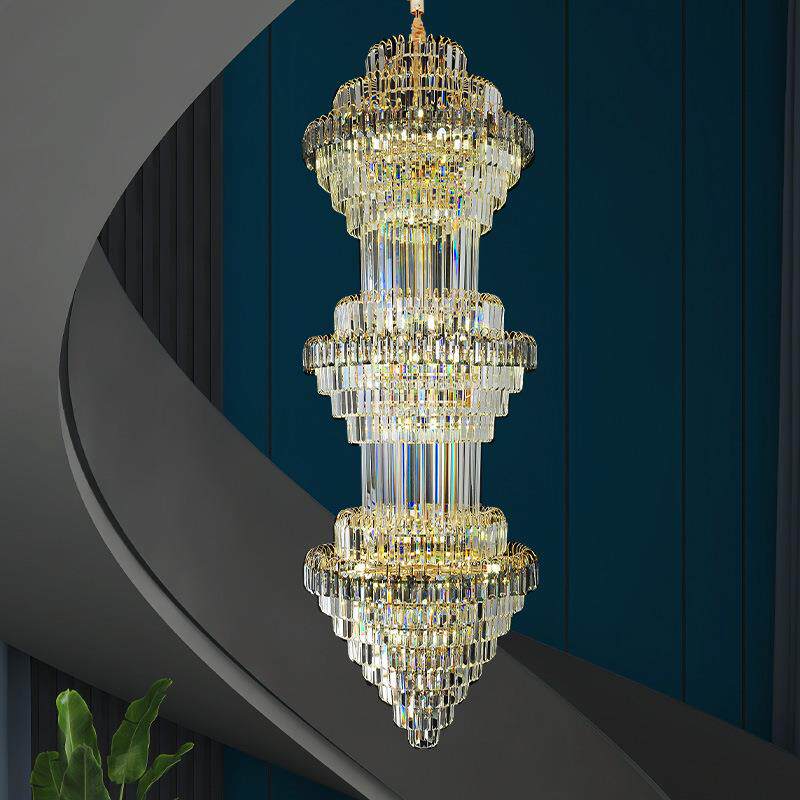 复式楼大吊灯客厅灯别墅轻奢挑空吊灯楼中楼后现代挑高楼梯吊灯