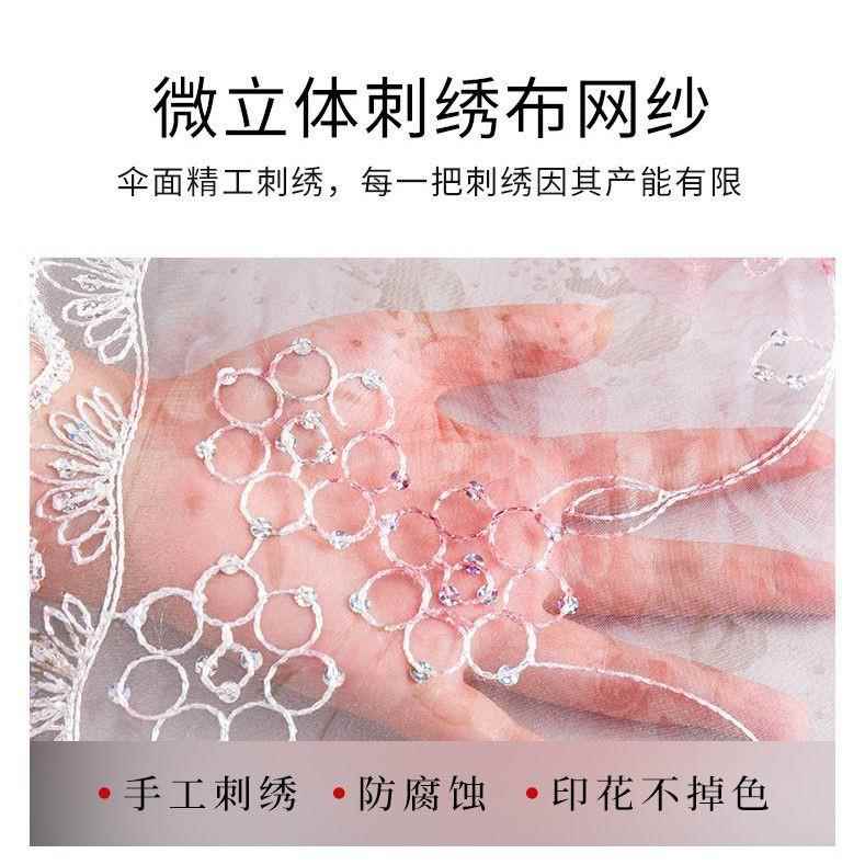 太阳伞女防晒隔双外见详情层蕾丝花边防紫热线黑胶遮阳伞刺绣两用