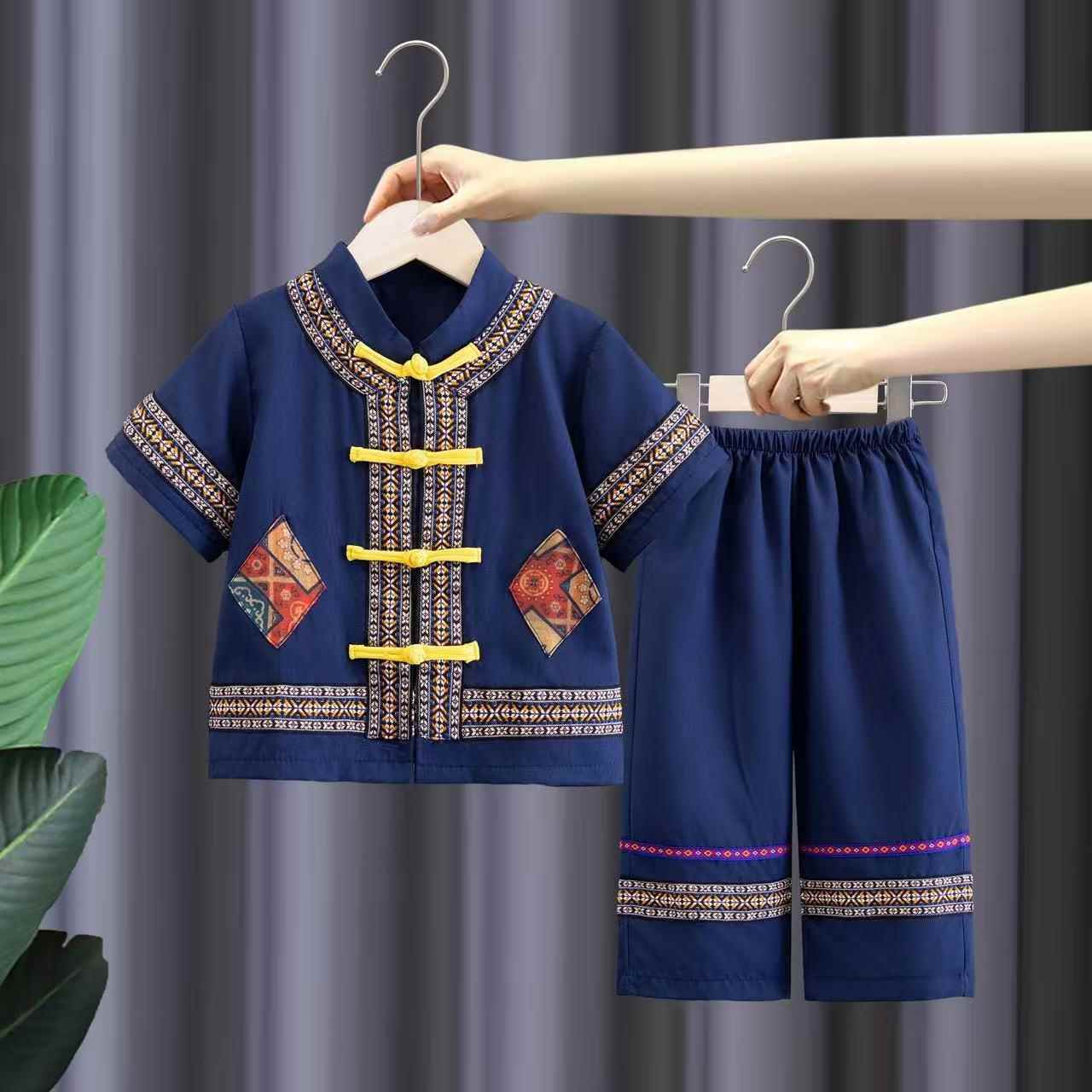 高档服儿童民族服广装西壮族苗族少数民族表演装男女童汉儿唐装