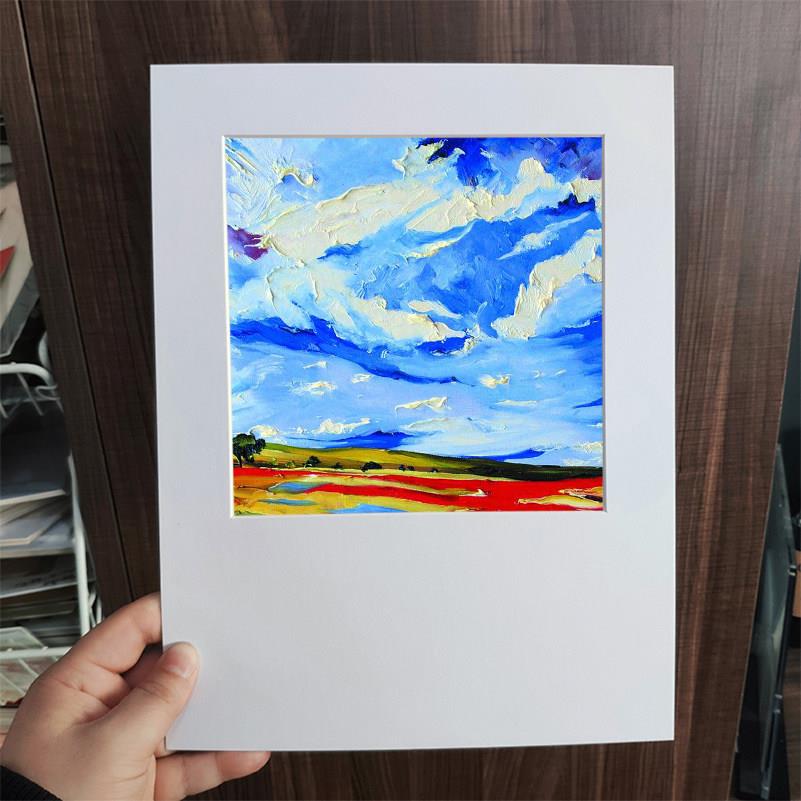 卡纸小相框可挂墙装裱重彩油画棒画作品框 10x10正方形小油画裱框图片