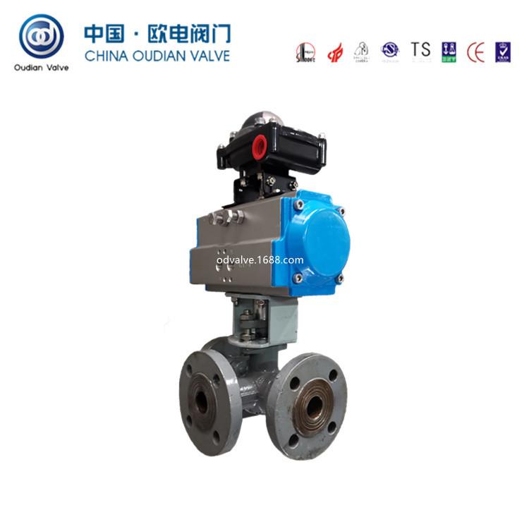 气动三通球阀三通T型球阀Q645F气动阀