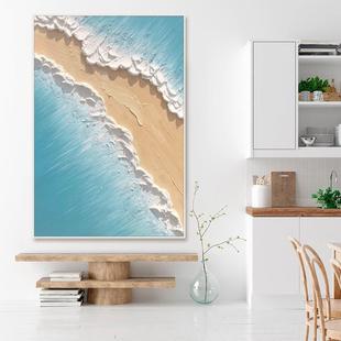 饰画玄关过道走廊挂画 手绘油画日出大海风景立体肌理画客厅沙发装