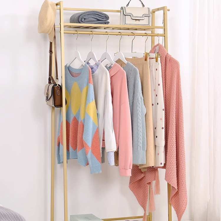 创意网红挂衣服架子置物架简约衣帽架落地卧室北欧家用轻奢挂衣架