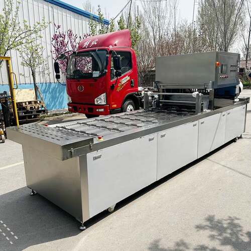 牛排海鲜全自动连续贴体包装机冷鲜肉封口机食品生鲜保鲜包装机