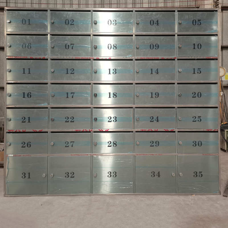 新款放文件快递信箱写字楼学校单位意见箱带密码锁不锈钢智能信箱
