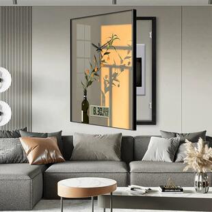 轻奢竖款配电箱电盒电闸箱表PJN厅箱装饰画免打孔带万钟表年历客