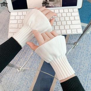 羽绒服防风袖口加长女士毛衣假袖子内搭针织短接袖花边喇叭袖秋冬