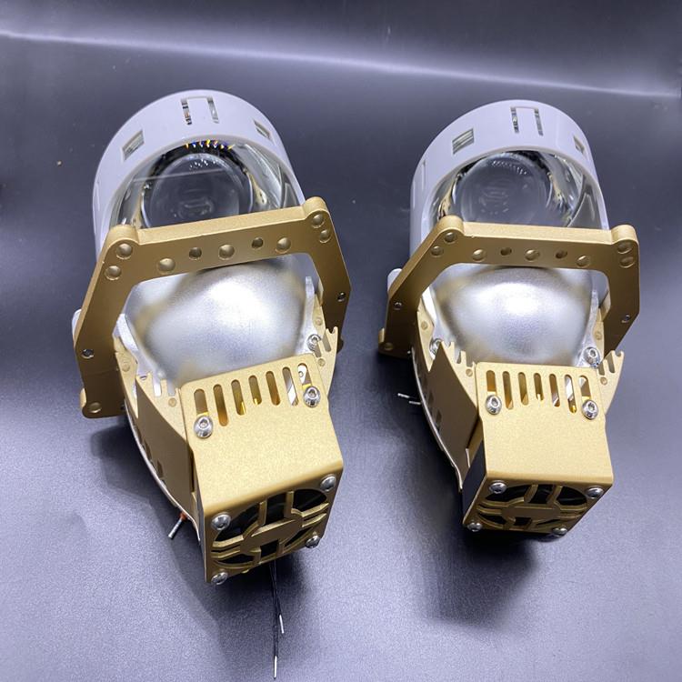 新款汽车双色LED大灯透镜 45瓦大功率鱼眼3寸 黄白光 近远光一体