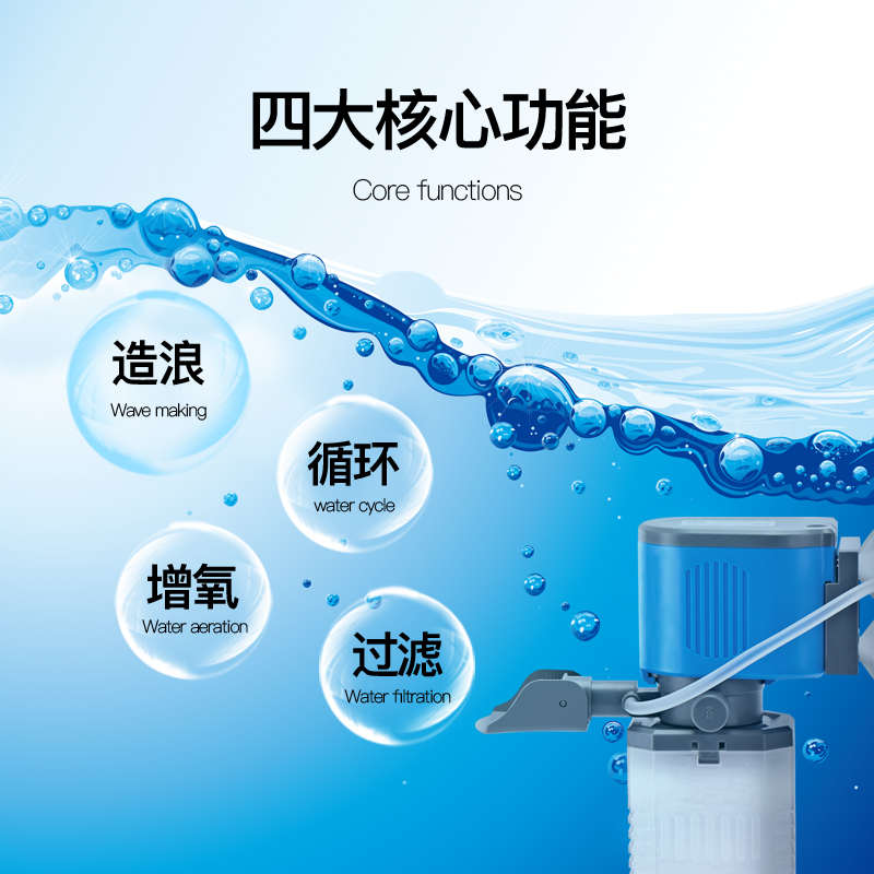 内置鱼缸过滤器三合一静音过滤增氧泵过滤泵循环泵净水抽水潜水泵