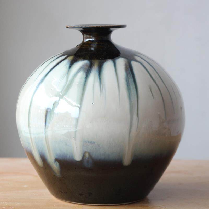 高档景德镇陶瓷器 窑 变花瓶现代古饰典家居摆件覆古 厅客装工艺