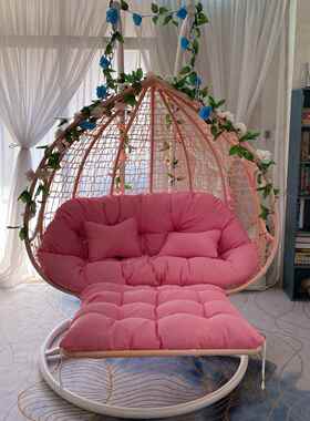 躺椅篮台藤网红双人吊床吊室内家用椅摇椅阳鸟巢吊兰TB-61333摇篮