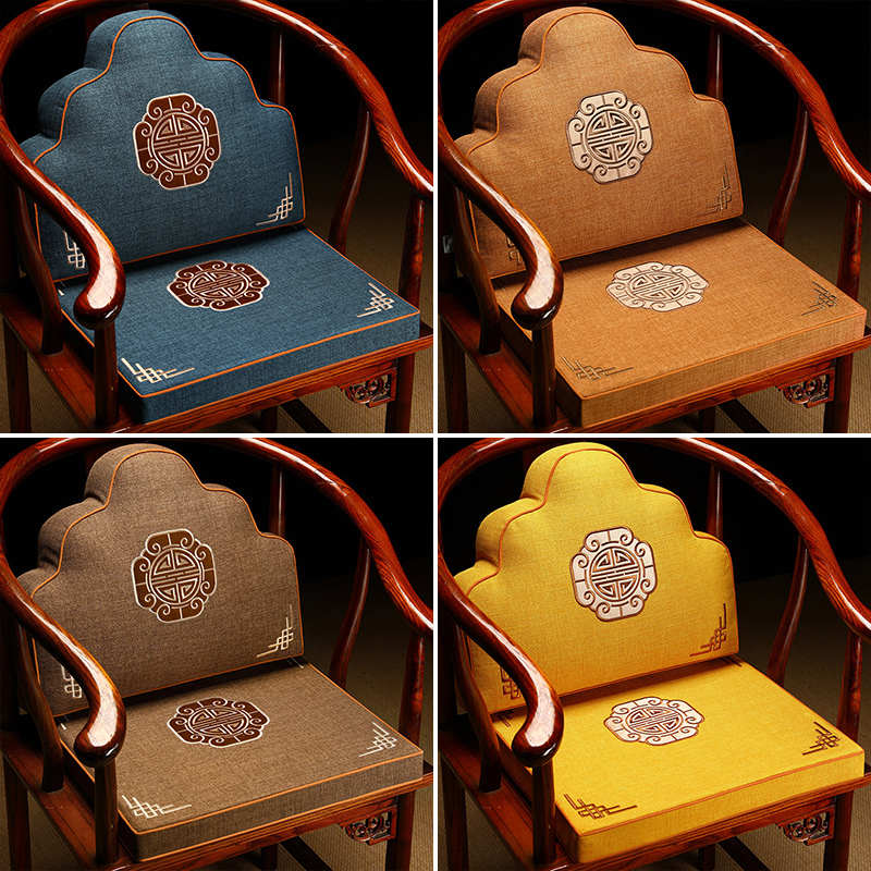 中式坐垫椅垫靠背一体实木圈椅茶椅垫靠枕靠山枕罗汉床云朵枕靠垫