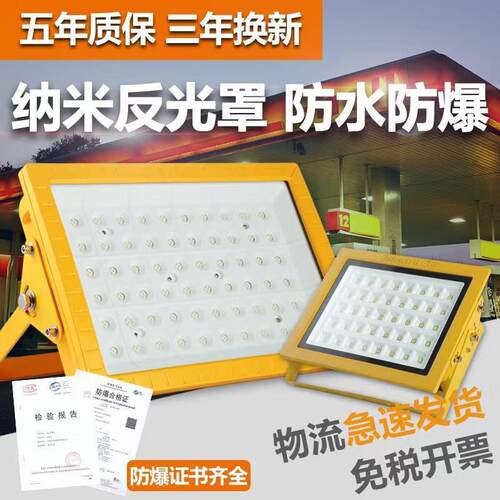 LED免维护防爆隔爆投光灯加油站顶棚100W加气站化工厂仓库50W应急