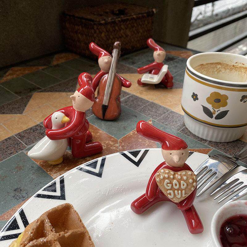 特价乡村可爱陶瓷红帽小娃娃糕点蛋糕装饰场景摆件装饰品礼物