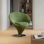 休闲沙发椅单人梳妆凳家用卧室休闲椅奢旋转轻创意中古风设计师可