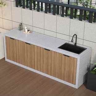 【包安装】户外花岗岩洗手台盆室外花园阳台水槽操作台一体储物柜