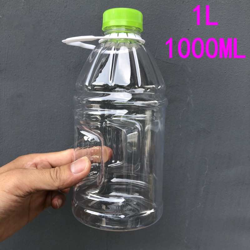 加厚酒桶透明塑料油瓶2斤装油壶1L1.8L花生油瓶食用PET油桶密封瓶