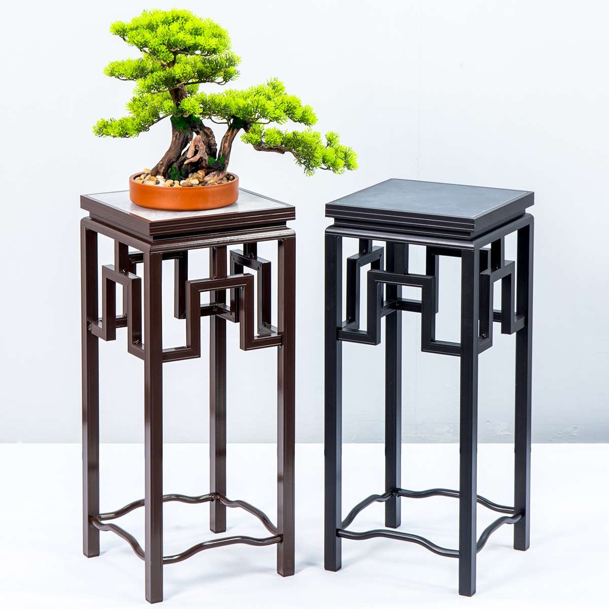 铝合金盆景花架盆景几架底座回纹花几新中式明清古典艺术室内阳台