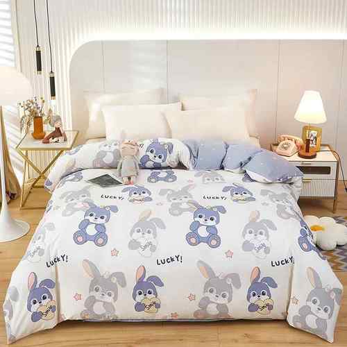 小清新全棉被套单件纯棉喷气印花被罩床上用品被套货源南通家纺