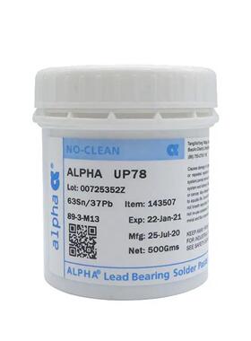 焊锡丝爱法63Sn37Pb免清洗阿尔法UP78有铅中温锡膏锡浆500克