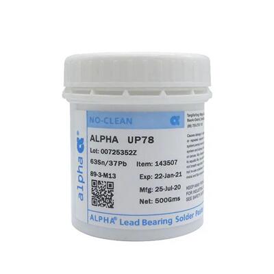 焊锡丝爱法63Sn37Pb免清洗阿尔法UP78有铅中温锡膏锡浆500克