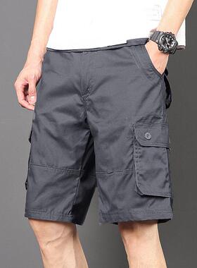 Shorts with multiple pockets men's straight leg work