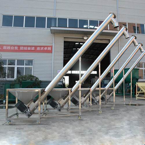 河南厂家移动式粉体螺旋输送机粉体上料机不锈钢材质蛟龙上料机
