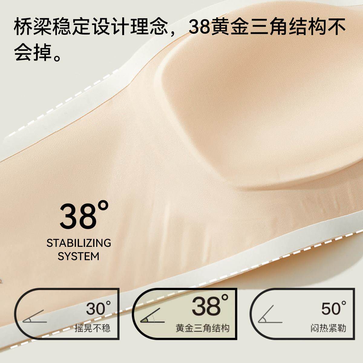 古今无肩带内衣女果冻胶防滑隐形抹胸裹胸防走光无痕夏季薄款文胸