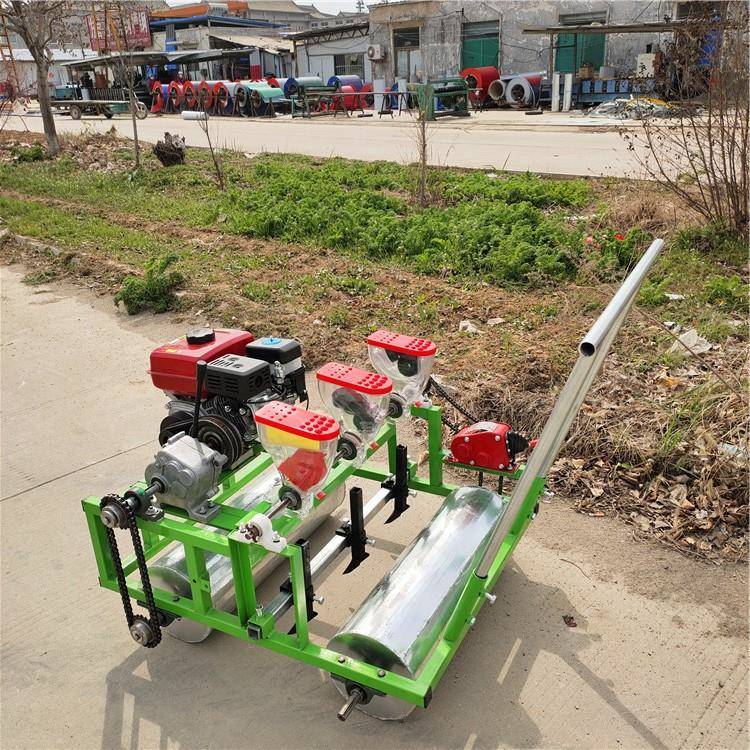 香菜精密播种机 小型手推蔬菜精播机 汽油自走式芹菜播种机